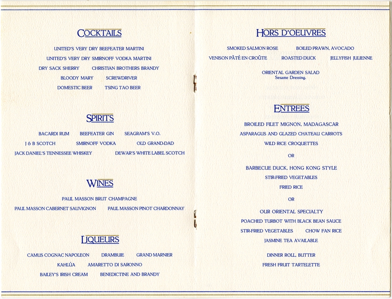 Image: menu: United Airlines