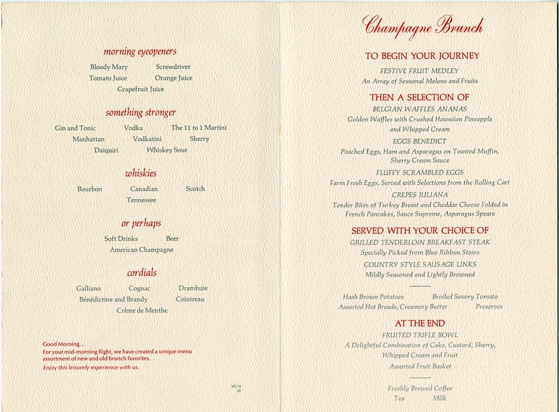 Image: menu: TWA (Trans World Airlines)