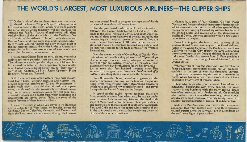 brochure: Pan American Airways System, South America