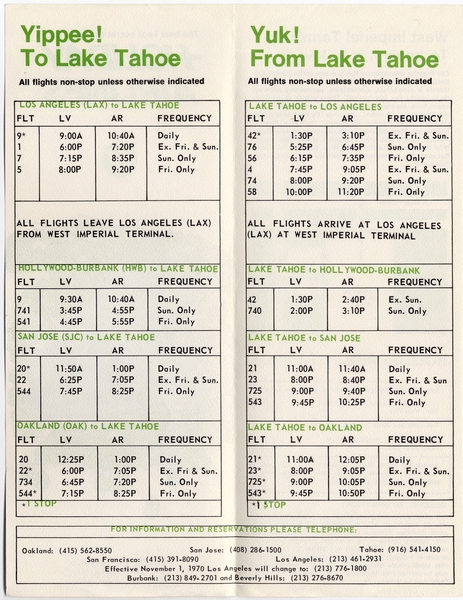 Image: timetable: Holiday Airlines