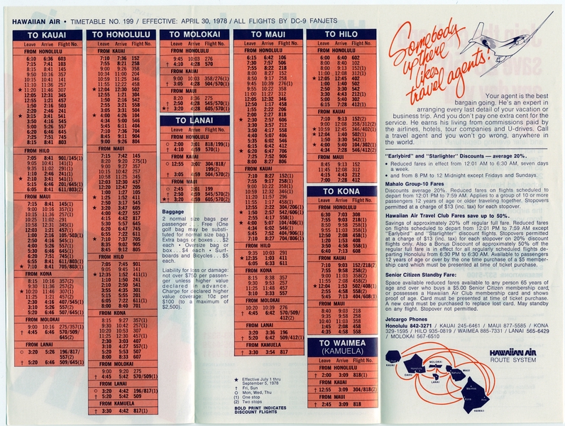 Image: timetable: Hawaiian Air