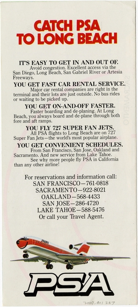 Image: brochure: Pacific Southwest Airlines (PSA), Long Beach