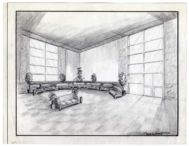 Architectural drawing: San Francisco International Airport (SFO), Lobby Area Seating