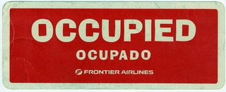 Image: seat occupied card: Frontier Airlines