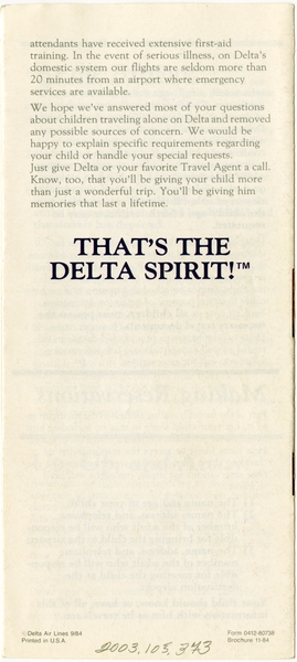 Image: traveler information: Delta Air Lines
