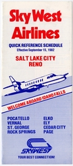 Image: timetable: SkyWest Airlines, quick reference, Salt Lake City