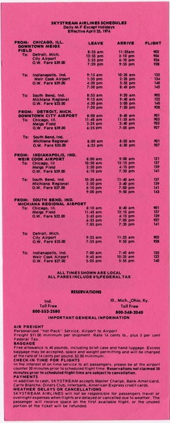 Image: timetable: Skystream Airlines