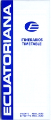 Image: timetable: Ecuatoriana