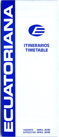 Timetable: Ecuatoriana