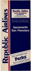 Image: timetable: Republic Airlines, quick reference, Sacramento / San Francisco