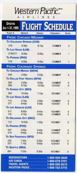 Image: timetable: Western Pacific Airlines