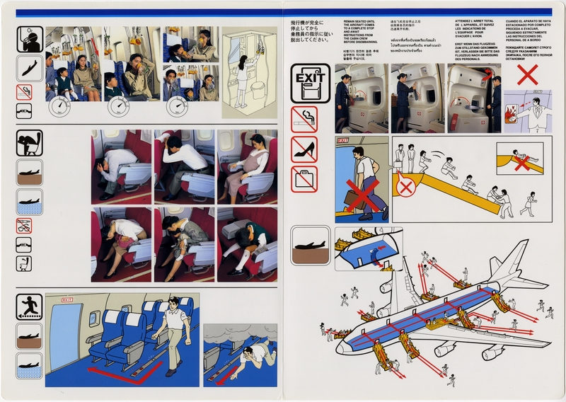 Image: safety information card: ANA (All Nippon Airways), Boeing 747
