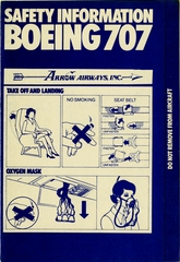 Image: safety information card: Arrow Airways, Boeing 707