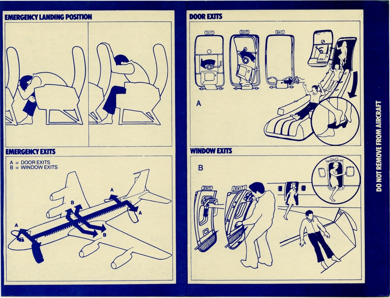 Image: safety information card: Arrow Airways, Boeing 707