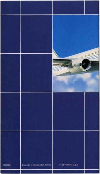 Image: safety information card: America West Airlines, Boeing 757