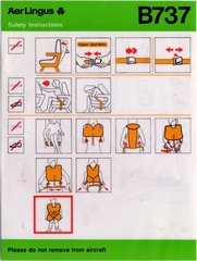 Image: safety information card: Aer Lingus, Boeing 737