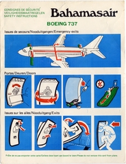 Image: safety information card: Bahamasair, Boeing 737