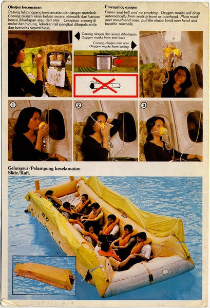 Image: safety information card: Malaysian Airline System (MAS), McDonnell Douglas DC-10