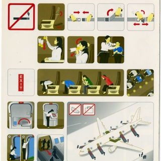 Image #2: safety information card: Emirates, Boeing 777-300