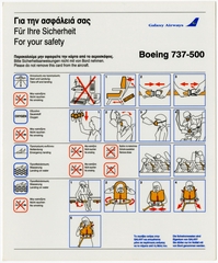 Image: safety information card: Galaxy Airways, Boeing 737-500