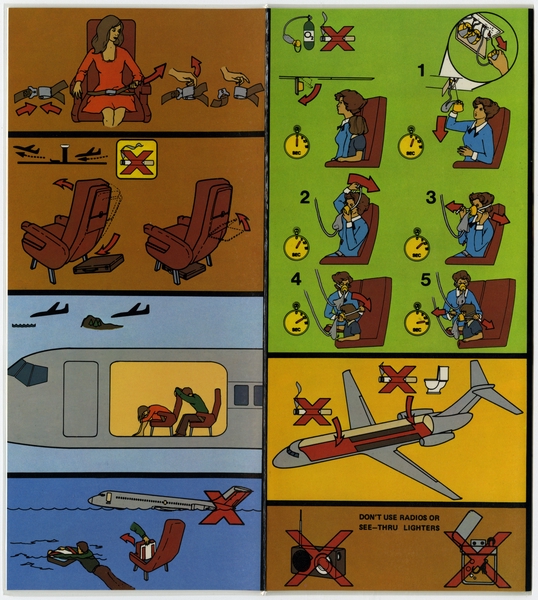 Image: safety information card: Republic Airlines, Douglas DC-9