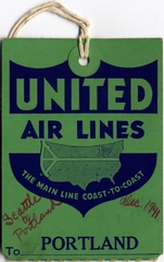 Image: baggage destination tag: United Air Lines