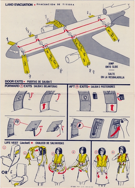 Image: safety information card: Western Airlines, McDonnell Douglas DC-10