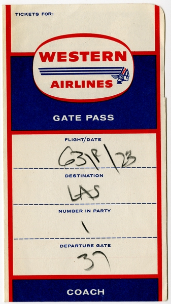 Image: ticket: Western Airlines