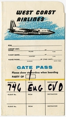 Image: ticket jacket: West Coast Airlines
