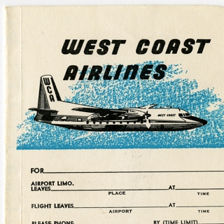 Image #1: ticket jacket: West Coast Airlines