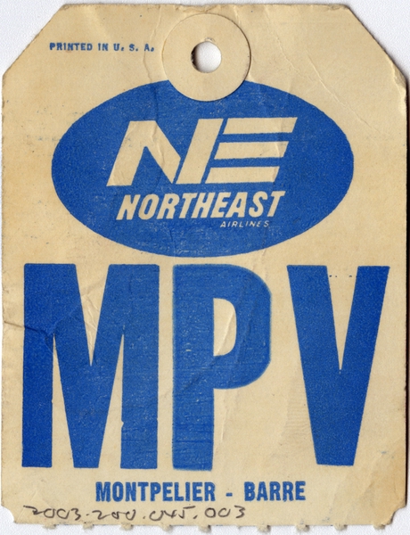 Image: baggage destination tag: Northeast Airlines