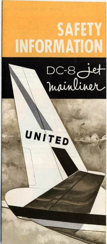 Safety information card: United Air Lines, Douglas DC-8