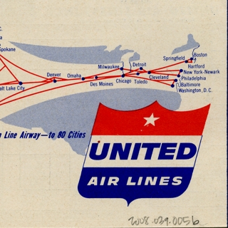 Image #4: ticket jacket and ticket: Western Air Lines and United Air Lines 