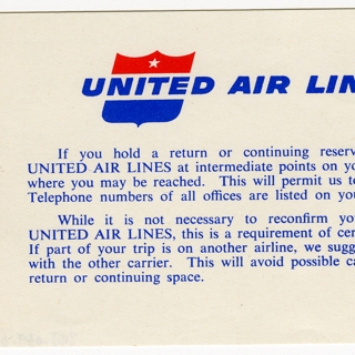 Image #3: ticket jacket and ticket: Western Air Lines and United Air Lines 