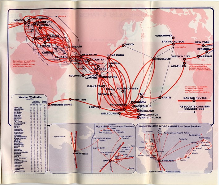 Image: timetable: Qantas Airways