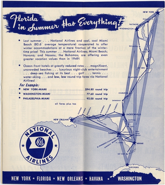 Image: timetable: National Airlines