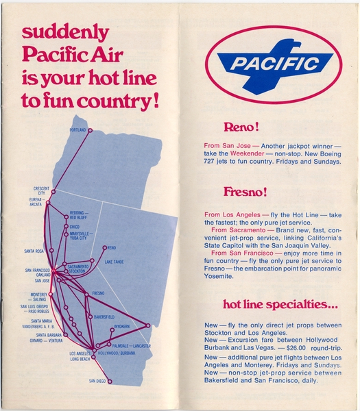 Image: timetable: Pacific Air Lines / Air West