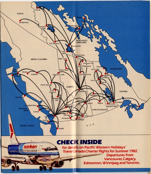Image: timetable: Pacific Western Airlines (PWA)
