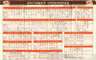 Image: timetable: Trans Australia Airlines (TAA)