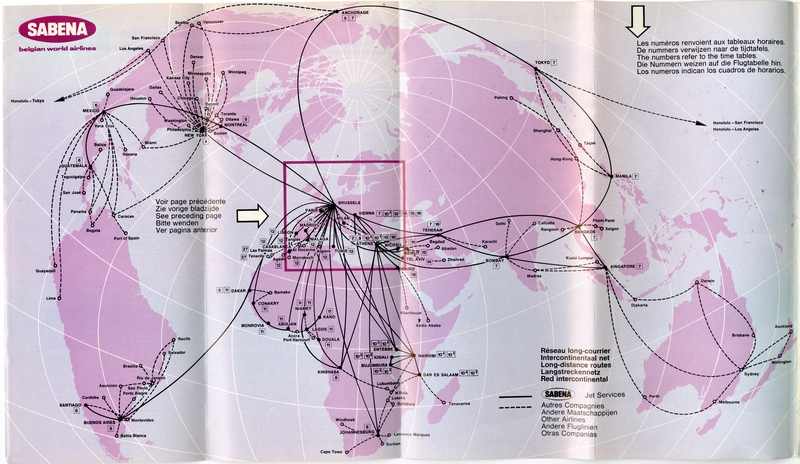 Image: timetable: Sabena