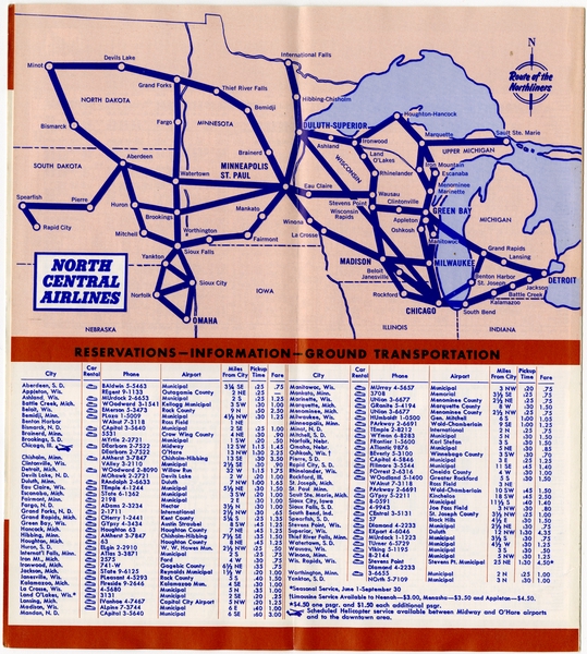Image: timetable: North Central Airlines