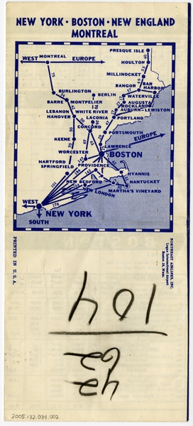 Image: timetable: Northeast Airlines