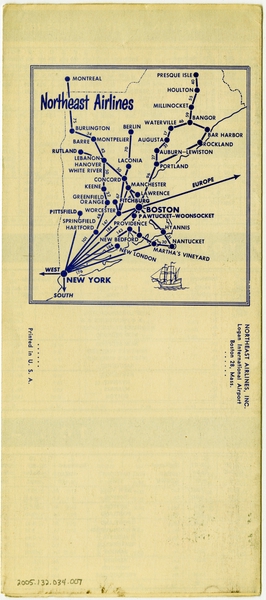 Image: timetable: Northeast Airlines