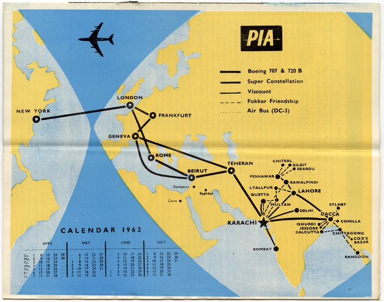 Image: timetable: Pakistan International Airlines 

