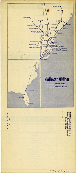 Image: timetable: Northeast Airlines