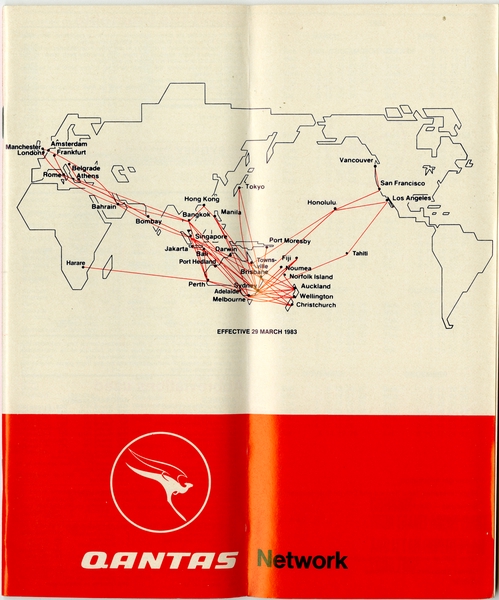 Image: timetable: Qantas Airways