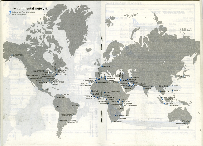Image: timetable: Sabena Belgian World Airlines