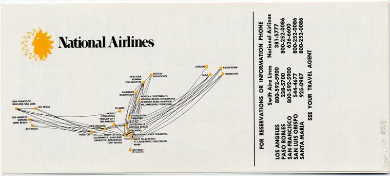 Image: timetable: Swift Aire Lines, National Airlines