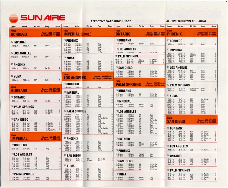 Image: timetable: Sun Aire Lines