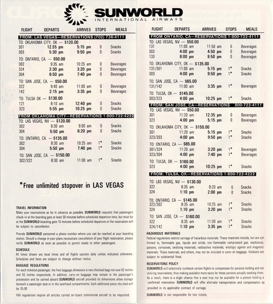 Image: timetable: Sunworld International Airways